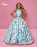 Girls Floral Brocade Pageant Gown | Sugar Kayne Dress