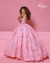 Girls Floral Brocade Pageant Gown | Sugar Kayne Dress