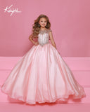 Girls Pageant Ball Gown with Crystal Illusion Details | Sugar Kayne