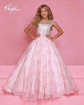 Girls Pageant Ball Gown with Beaded Bodice | Sugar Kayne