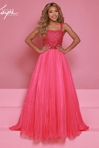 Sugar Kayne Girls Pageant Dress | Sparkle Pleated Ball Gown