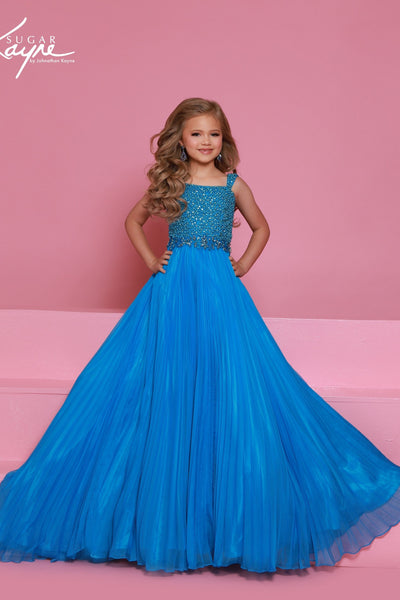 Sugar Kayne Girls Pageant Dress | Sparkle Pleated Ball Gown