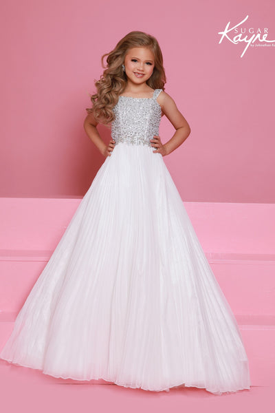 Sugar Kayne Girls Pageant Dress | Sparkle Pleated Ball Gown