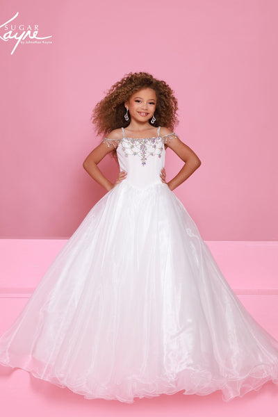 Sugar Kayne Girls Pageant Dress – Beaded Bodice Ballgown