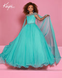 Girls Pageant Gown with Cape | Sugar Kayne Couture Dress
