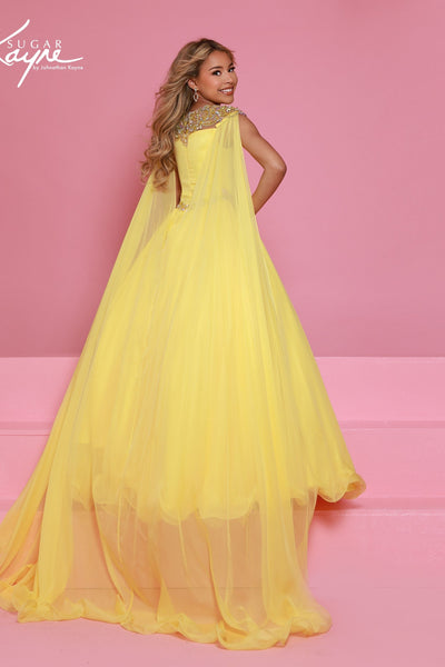 Girls Pageant Gown with Cape | Sugar Kayne Couture Dress