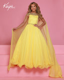 Girls Pageant Gown with Cape | Sugar Kayne Couture Dress