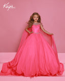 Girls Pageant Gown with Cape | Sugar Kayne Couture Dress