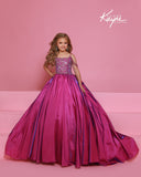 Girls Pageant Ball Gown with Beaded Bodice | Sugar Kayne