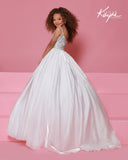 Girls Pageant Ball Gown with Beaded Bodice | Sugar Kayne