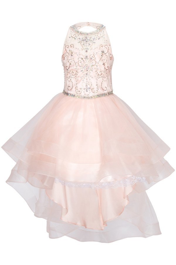 Tulle Sweetheart Neckline Beaded Girl Pageant Party Hi Lo Dress
