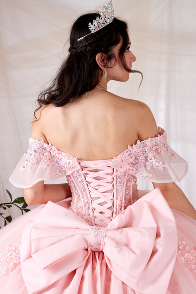 Zarina Pink Butterfly Quinceañera Dress | Princess Ballgown
