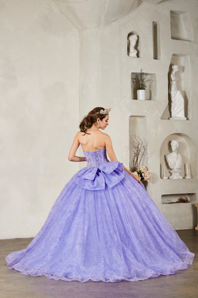 Justina Rosé Gown – Lilac Quinceañera Dress with Bow