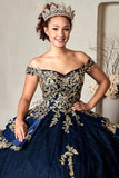 Bellarose Royale Quinceañera Gown – Fuchsia, Navy & Black with Gold Embroidery