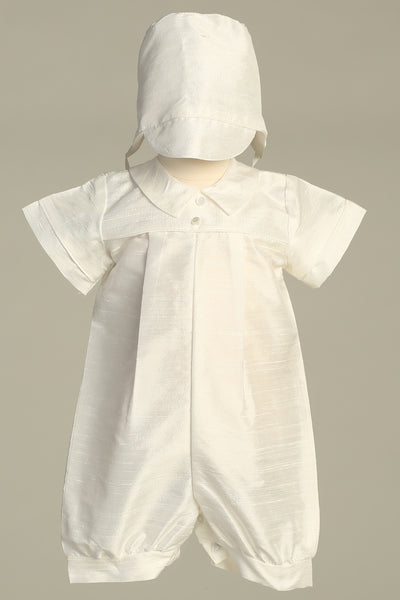 Benjamin Silk Romper - Elegant Christening Outfit for Boys