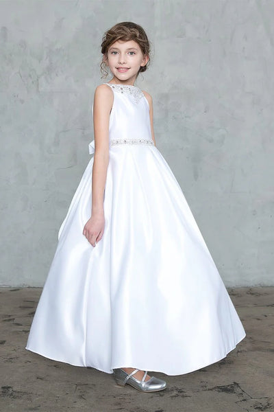Rebekah Grace Satin Gown – Elegant Communion & Pageant Dress
