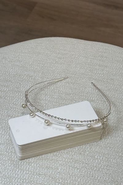Girls Faux Pearl & Crystal Headband | Communion & Flower Girl