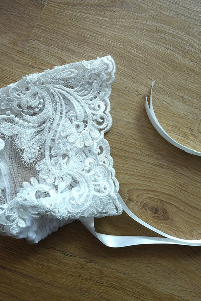 Fleur Hand Beaded Christening Gown with Bonnet & Shoes