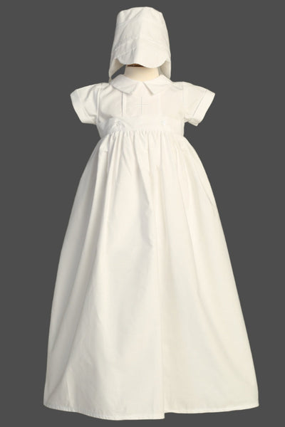Leo Boys Cotton Christening Romper with Detachable Gown