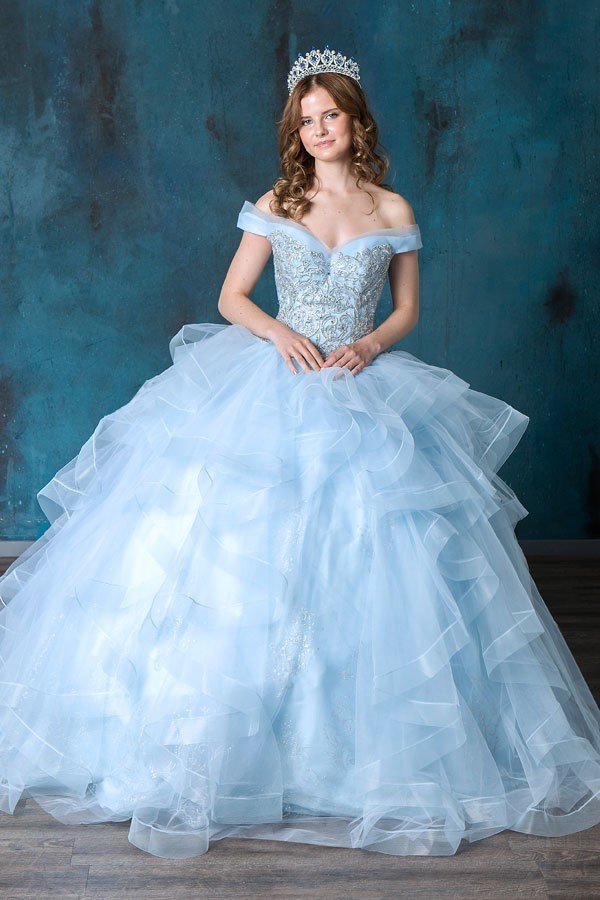 Special Occasion Beaded Off The Shoulder Chiffon Gown For Quince