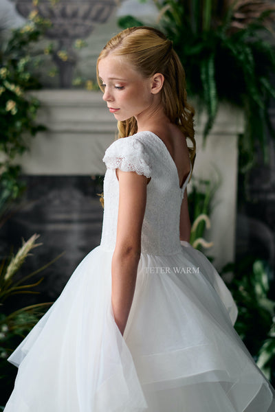 Teter Warm Couture Girls Lace Tulle Communion Special Occasion Dress