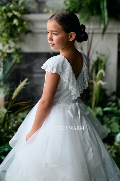 Teter Warm Couture Girls exquisite Lace Tulle Floor Length Dress