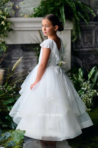 Teter Warm Couture Girls exquisite Lace Tulle Floor Length Dress