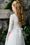 Teter Warm Couture Elegant Lace Tulle Flower Girl Communion Dress