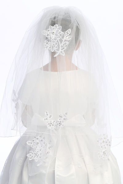 Evie Kids First Communion Veil – Two-Tier Lace Veil