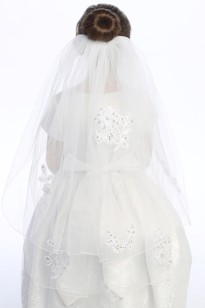 Evie Kids First Communion Veil – Two-Tier Lace Veil