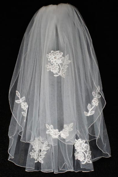 Evie Kids First Communion Veil – Two-Tier Lace Veil