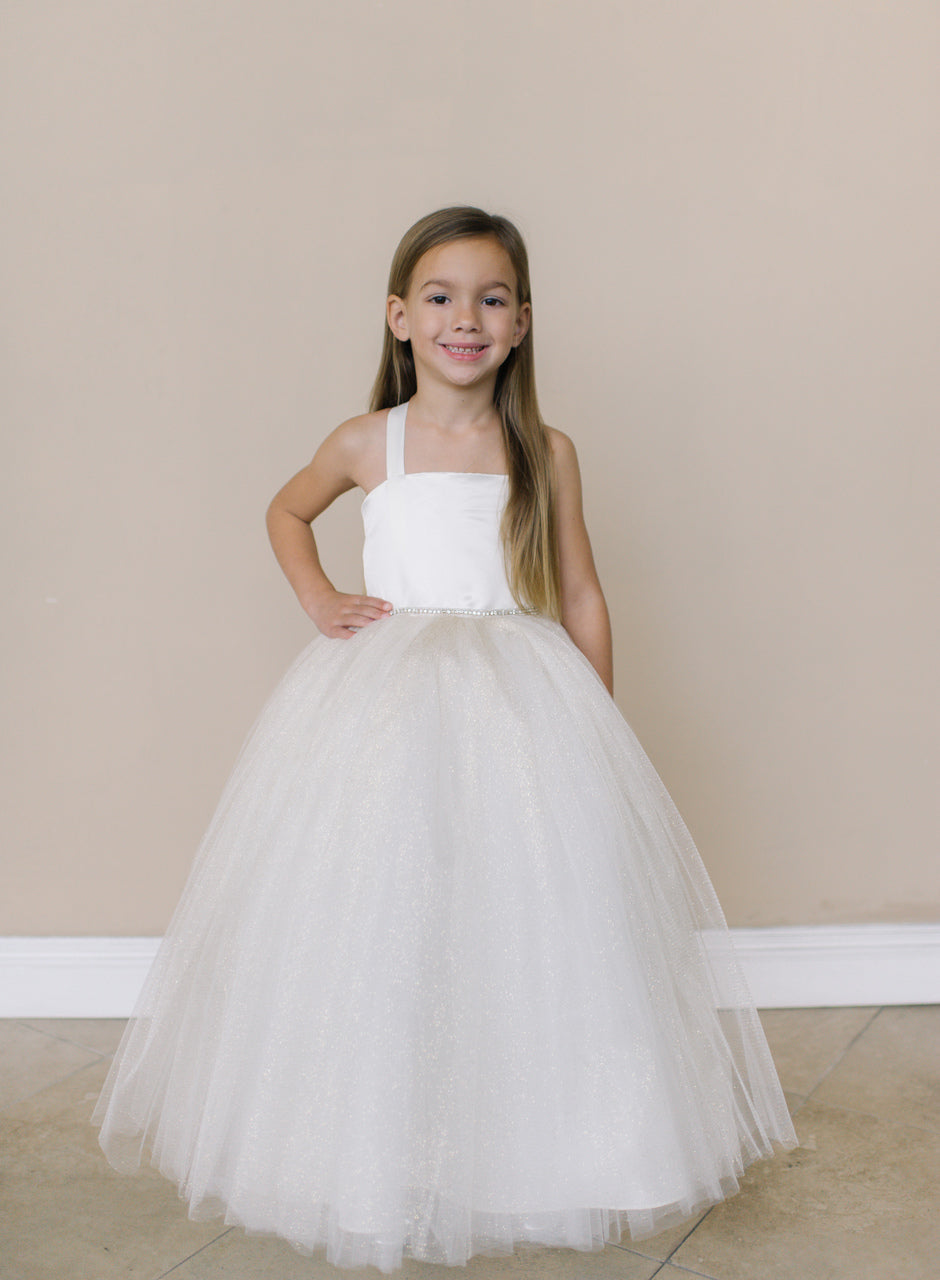 Girls First Communion Tulle Dress | Flower Girl Dress By Amalee Couture