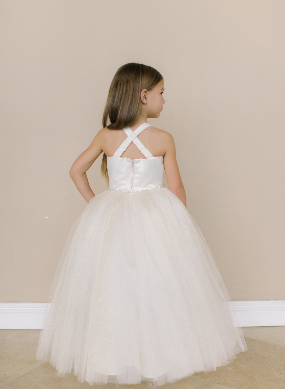 Girls First Communion Tulle Dress | Flower Girl Dress By Amalee Couture