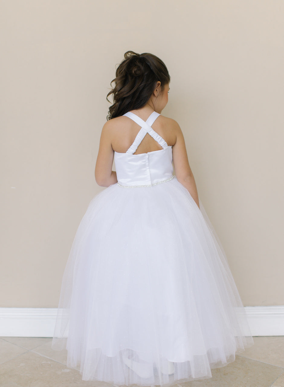 Girls First Communion Tulle Dress | Flower Girl Dress By Amalee Couture