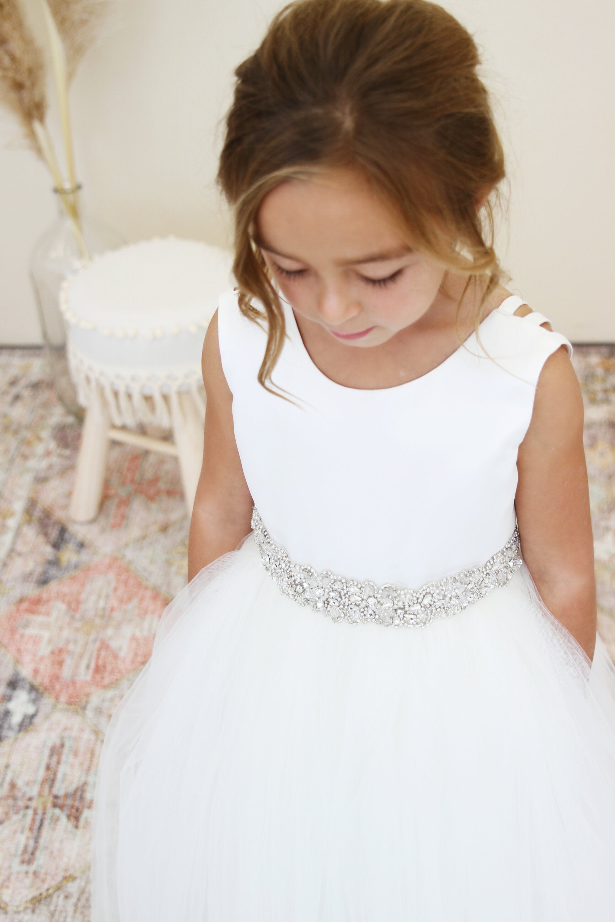 Gorgeous Amalee Couture Tulle Flower Girl Communion Floor Length Dress