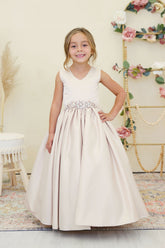 Simply Beautiful Amalee Couture Satin Flower Girl Dress