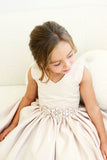 Simply Beautiful Amalee Couture Satin Flower Girl Dress