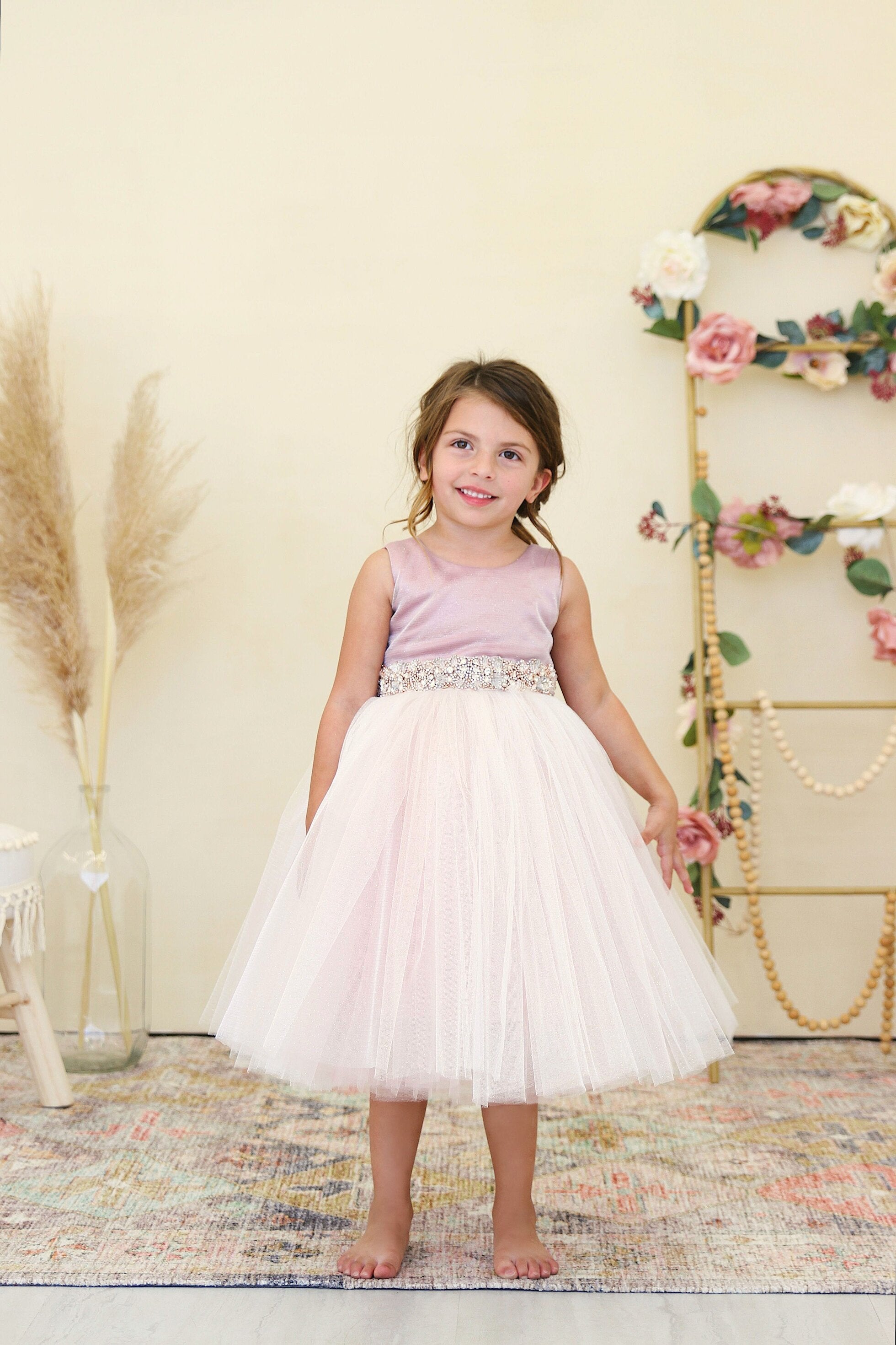 Amalee Couture Beautiful Flower Girl Tulle Dress