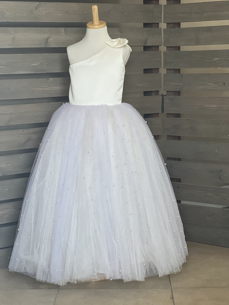 Amalee Couture Wedding Party Special Occasion Satin Tulle Tea Length Dress