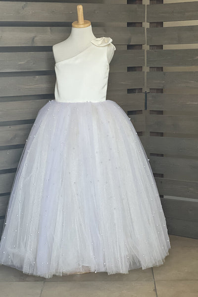 Amalee Couture Wedding Party Special Occasion Satin Tulle Tea Length Dress