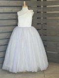 Amalee Couture Wedding Party Special Occasion Satin Tulle Tea Length Dress