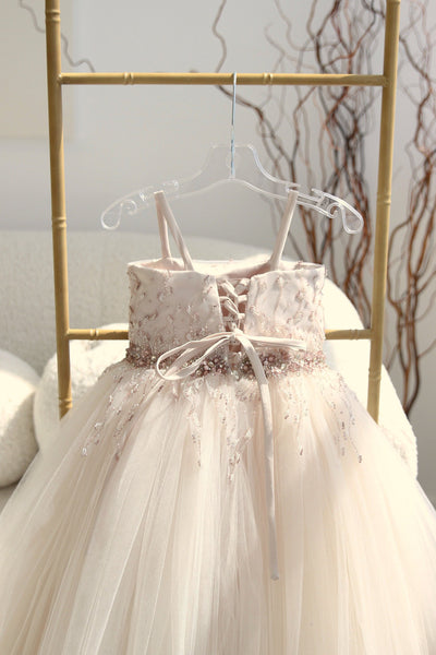 Girls’ Sparkling Tulle Ball Gown – Elegant Dress for Communion & Special Events