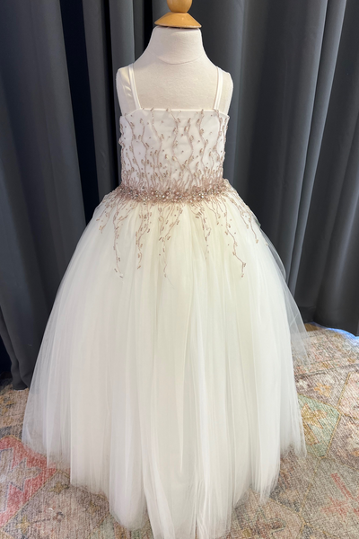 Girls’ Sparkling Tulle Ball Gown – Elegant Dress for Communion & Special Events