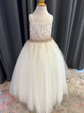 Girls’ Sparkling Tulle Ball Gown – Elegant Dress for Communion & Special Events