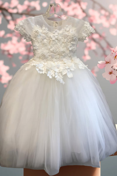Aria Tulle Elegance Gown | Amalee Couture Ivory or White Dress for Girls