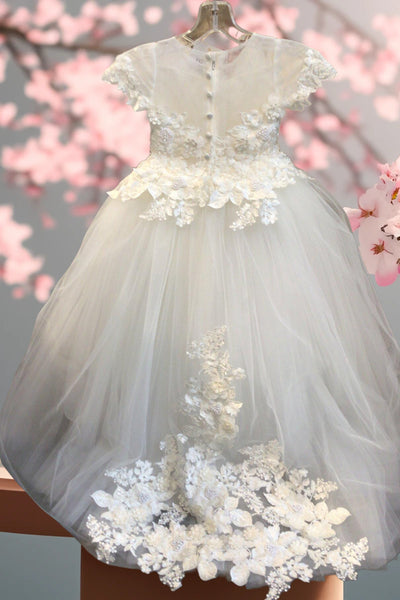 Aria Tulle Elegance Gown | Amalee Couture Ivory or White Dress for Girls