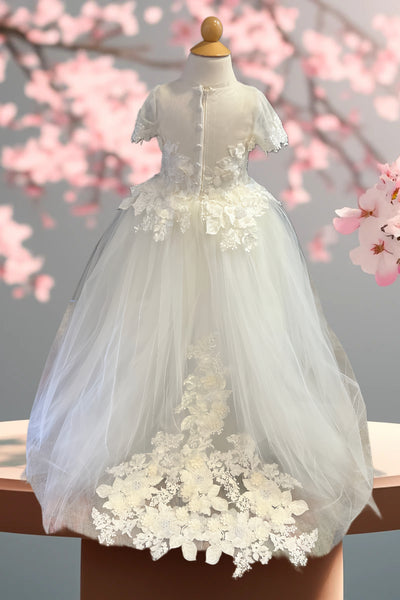 Aria Tulle Elegance Gown | Amalee Couture Ivory or White Dress for Girls