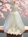 Aria Tulle Elegance Gown | Amalee Couture Ivory or White Dress for Girls