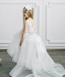 Teter Warm Couture Gorgeous Flower Girl Communion Hi Low Lace Tulle Dress