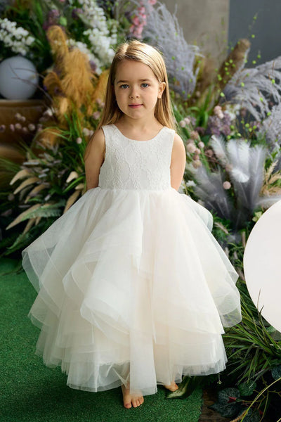 Zariah Tulle Tiered Dress – Communion & Pageant Dress